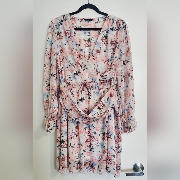 NWOT Floral Print A-Line Flounce Sleeve Dress - Picture 5 of 5
